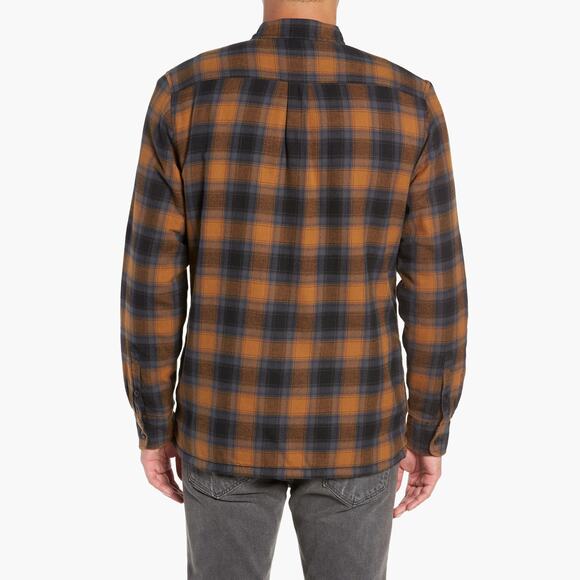 VANS "Loomis" Plaid Fleece Lined Flannel Shirt Jacket (Brown/Blue/Black | Med) - Picture 3 of 9